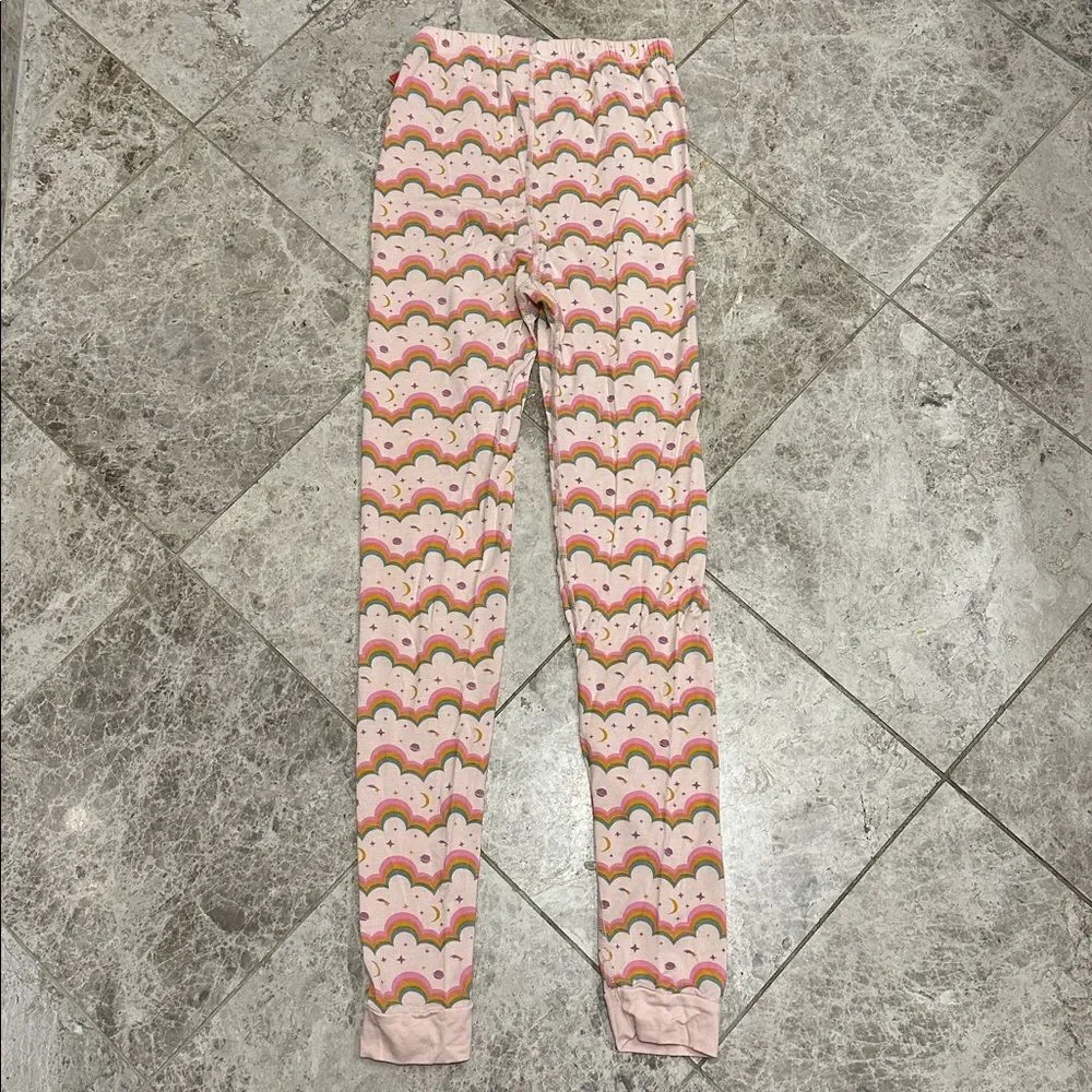 Hanna Andersson HannaSoft Pink Rainbow Long Sleeve Pajama Set Size 150  US 12